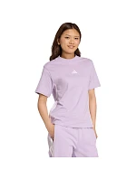 Dámské bavlněné tričko adidas Essentials 3-Stripes světle fialové JX7619