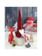 DEKORATIVNÍ TRPASLÍK 30+15CM ČERVENÝ