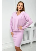 Halenka + pruhované šaty fialové