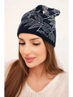 Dámská zimní čepice z vlny s dvojitým ohrnovacím lemem K426 oranžová