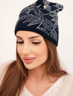 Dámská zimní čepice z vlny s dvojitým ohrnovacím lemem K426 oranžová