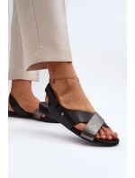 Zazoo 40141 Kožené Sandály Na Suchý Zips Černé Zazoo 40141 Kožené Sandály Na Suchý Zips Černé