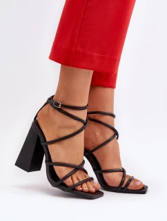 Moderní sandály na podpatku černé Josette