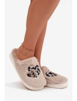 Kožešinové pantofle se srdíčky béžové Amandra
