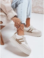 Dámské zateplené tenisky na platformě béžové FashionStreet ZY1080