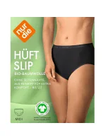 Dámské kalhotky vysokého střihu NUR DIE COTTON MIDISLIP - NUR DIE - černá