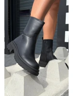 Dámské kotníkové boty na platformě a nízkém podpatku černé Levira Dámské kotníkové boty na platformě a nízkém podpatku černé Levira