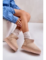 Sněhule Dámské Na Platformě Zateplené Kožíškem Béžové Xamella Sněhule Dámské Na Platformě Zateplené Kožíškem Béžové Xamella