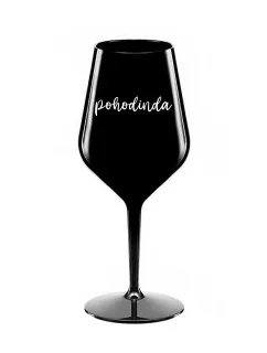 POHODINDA - černá nerozbitná sklenice na víno 470 ml