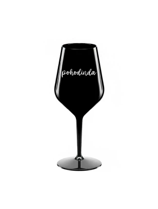 POHODINDA - černá nerozbitná sklenice na víno 470 ml