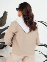 Dámská džínová bunda AWIV béžová FashionStreet TY4317 Dámská džínová bunda AWIV béžová FashionStreet TY4317