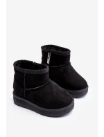 Dětské zimní boty s polstrováním na zip černé Big Star MM374100 Dětské zimní boty s polstrováním na zip černé Big Star MM374100