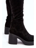 Dámské kotníkové boty na masivním sloupku D&A SN622-10A černé Dámské kotníkové boty na masivním sloupku D&A SN622-10A černé