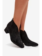 Dámské kotníkové boty na klínku s prošitím Černé Darlisse