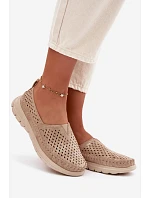 Otevřené lehké dámské mokasiny Sergio Leone MK099H zlaté