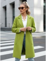 Dámský oversize kabát LINNORE dlouhý limetkově zelený FashionStreet NY0702