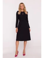 S413 Šaty s mašlí - černé S413 Šaty s mašlí - černé