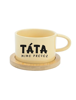 TÁTA MIMO PROVOZ - žlutý hrníček makronka 200 ml TÁTA MIMO PROVOZ - žlutý hrníček makronka 200 ml