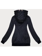 Tmavě modrá dámská rozepínací mikina se stahovacími lemy (2306)