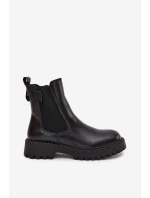 Kožené dámské botky s zipem Big Star OO274109 černé