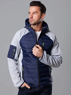 Pánská sportovní bunda ze směsových materiálů, tmavě šedá (8M906-215)