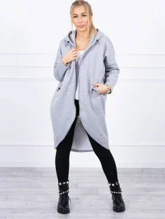 Zateplená dlouhá mikina šedá