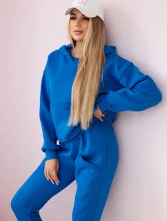 Zateplená sada mikinových + kalhot chrpově modrá