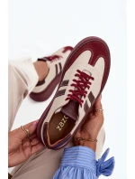 Kožené dámské tenisky na platformě Zazoo 3775 béžovo-bordó Kožené dámské tenisky na platformě Zazoo 3775 béžovo-bordó