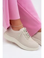 Materiálové Dámské Sportovní Boty Béžové Carmivelle