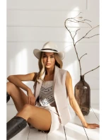 M859 Džínová vesta - béžová