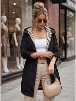 Dámská přechodová bunda typu parka s kapucí, černá, FashionStreet TY5833 Dámská přechodová bunda typu parka s kapucí, černá, FashionStreet TY5833