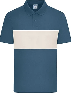 Daiber 8050 Bio polo "Colour-Block" 02.8050 dusty blue/sandstone