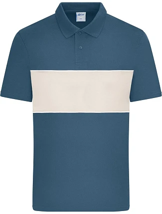 Daiber 8050 Bio polo "Colour-Block" 02.8050 dusty blue/sandstone