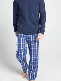 Pánské pyžamo 500207 56C tm.modrá/karo - Jockey