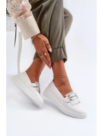 Lehké dámské kozačky z kůže na platformě bílé S.Barski LR590