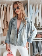 Dámská oversize džínová bunda OVERSOLI modrá FashionStreet TY4904 Dámská oversize džínová bunda OVERSOLI modrá FashionStreet TY4904