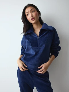 Svetr Velour Rib Sweater tm.modrý Admiral - TRIUMPH