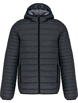 Kariban K 6110 Lehká pánská prošívaná bunda s kapucí 20.6110 marl dark grey Kariban K 6110 Lehká pánská prošívaná bunda s kapucí 20.6110 marl dark grey