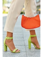 Sandálky Na Podpatku Neonová Zeleň Georgina