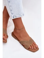 Dámské ploché žluté pantofle Zinnia