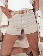 Dámské džínové šortky GLAMWEAR béžové FashionStreet SY0343 Dámské džínové šortky GLAMWEAR béžové FashionStreet SY0343
