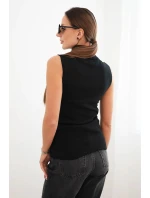 Dámská viskózová bezrukávová blůza s rolákem černá