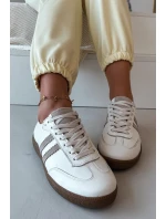 Zazoo N1068 Kožené Nízké Dámské Tenisky Béžové