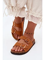 Dámské pantofle s přezkami Camel Brigid