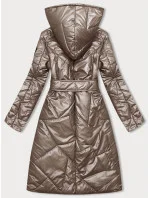 Prošívaná bunda v barvě cappuccino na patentky (B8179-12) Prošívaná bunda v barvě cappuccino na patentky (B8179-12)