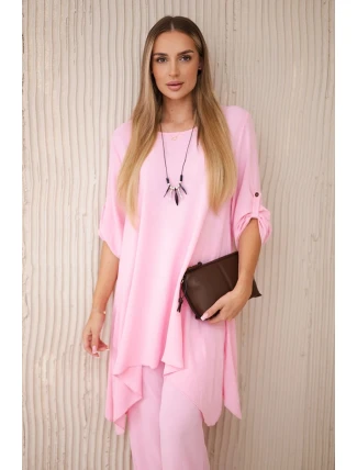 Sada halenky + kalhot s přívěskem bonbónově růžová Sada halenky + kalhot s přívěskem bonbónově růžová