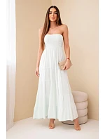 Dámské viskózové šaty s elastickým vrškem mentolová Dámské viskózové šaty s elastickým vrškem mentolová