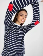 Dámská mikina LO BL LK 236 .27X bílá a tmavě modrá - FPrice Dámská mikina LO BL LK 236 .27X bílá a tmavě modrá - FPrice