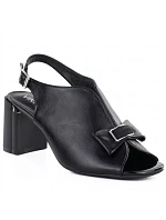Dámské sandály na jehlovém podpatku s mašlí černé Jezzi RMR25112-3