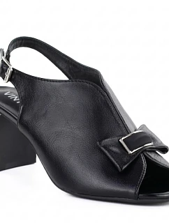 Dámské sandály na jehlovém podpatku s mašlí černé Jezzi RMR25112-3